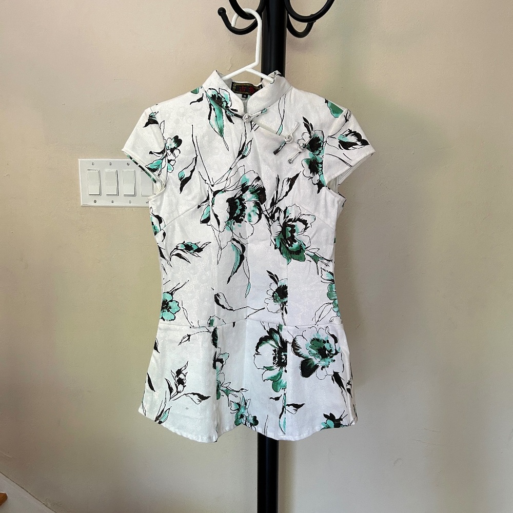 Rare Collection Asian Qi Pao Style Mini Dress or Blouse Top
